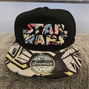 Star Wars Kids Snapback Hat - Black with Multicolor Design